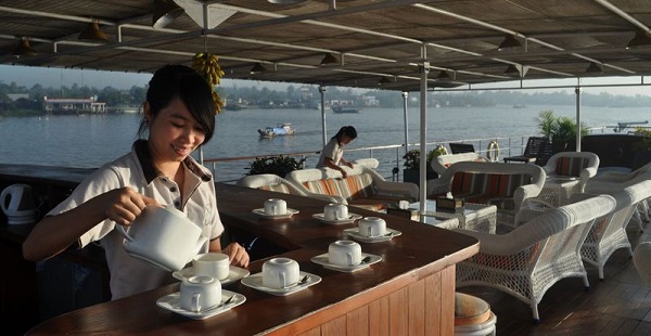 La terrasse en bateau Amant Mekong