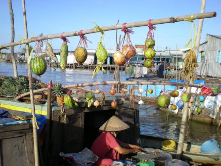 marché flottant de cai rang - voyage au delta du mékong