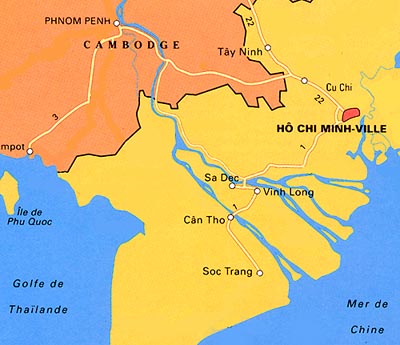 La carte du Delta du Mekong 