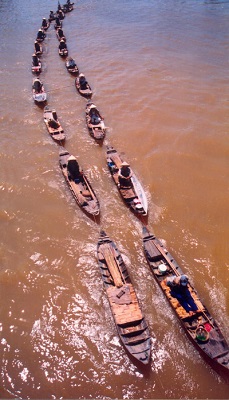 croisière en sampan sur le Mékong