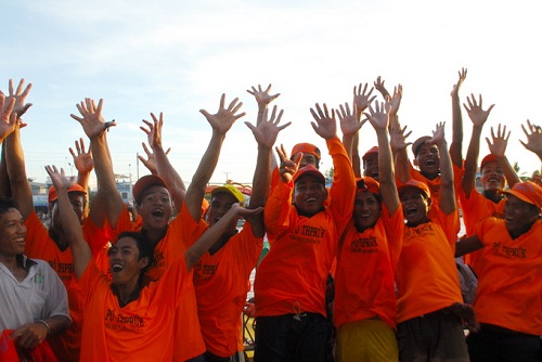 Equipe masculine deTran De (Soc Trang) à la deuxième place